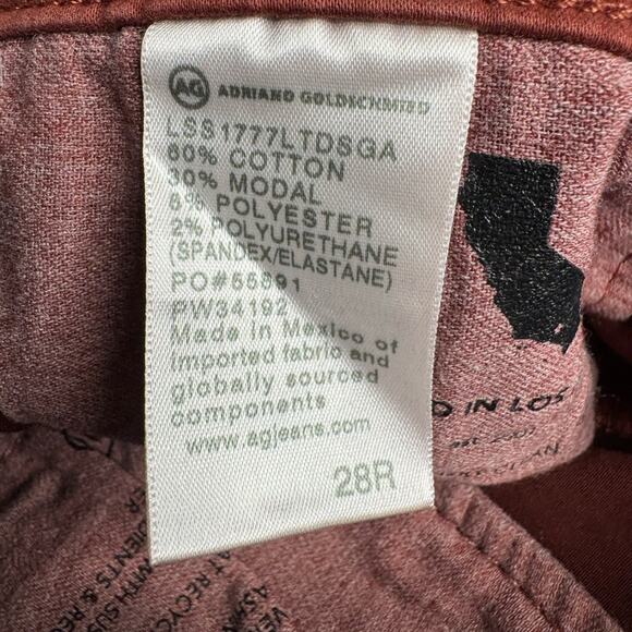 AG Adriano Goldschmied Red Farrah Ankle High Rise Skinny Pants - Picture 9 of 9